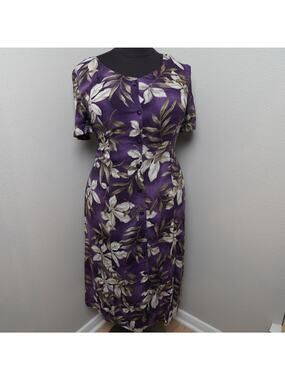White Stag Floral Midi Dress Purple 18W